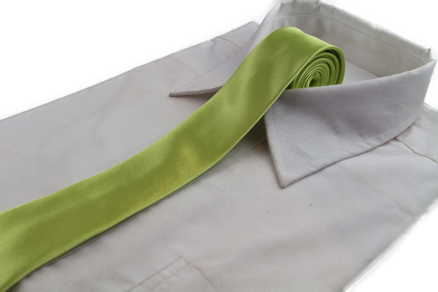 Mens Lime 5cm Skinny Plain Neck Tie