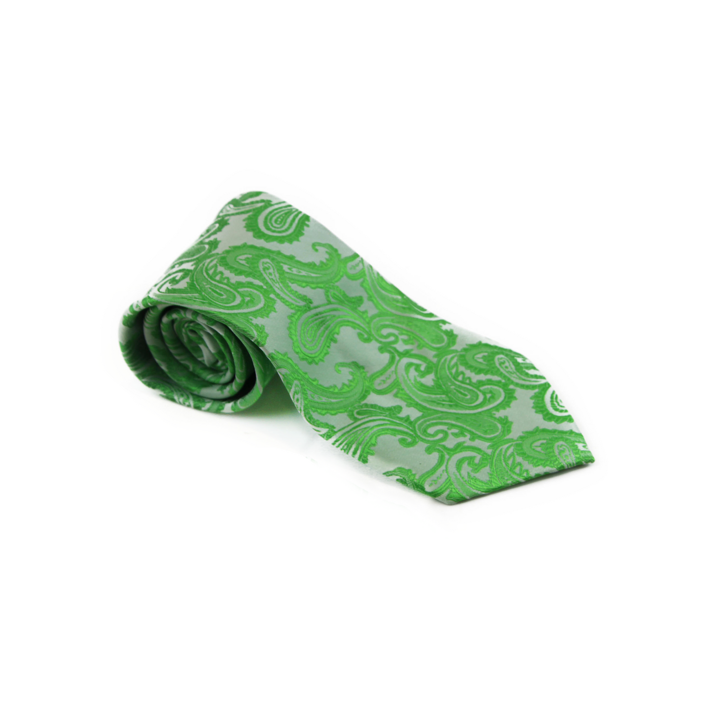 Mens Lime Green Paisley Patterned Neck Tie