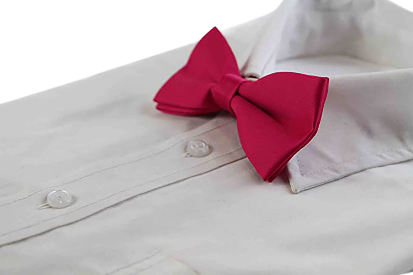 Mens Matt Solid Plain Magenta Colour Bow Tie