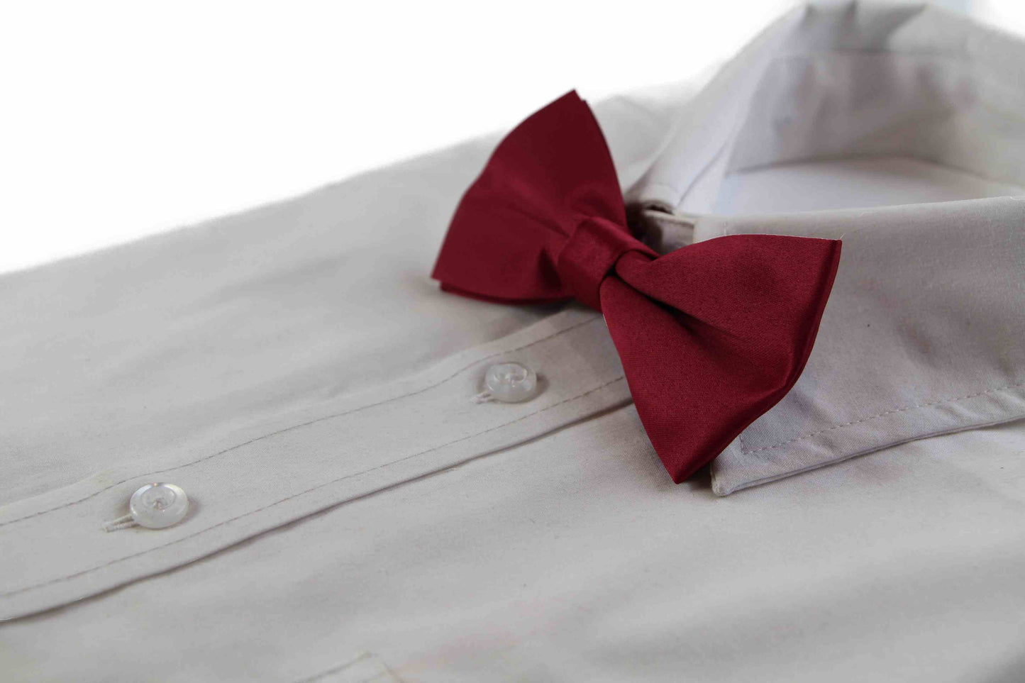 Mens Matt Solid Plain Maroon Colour Bow Tie