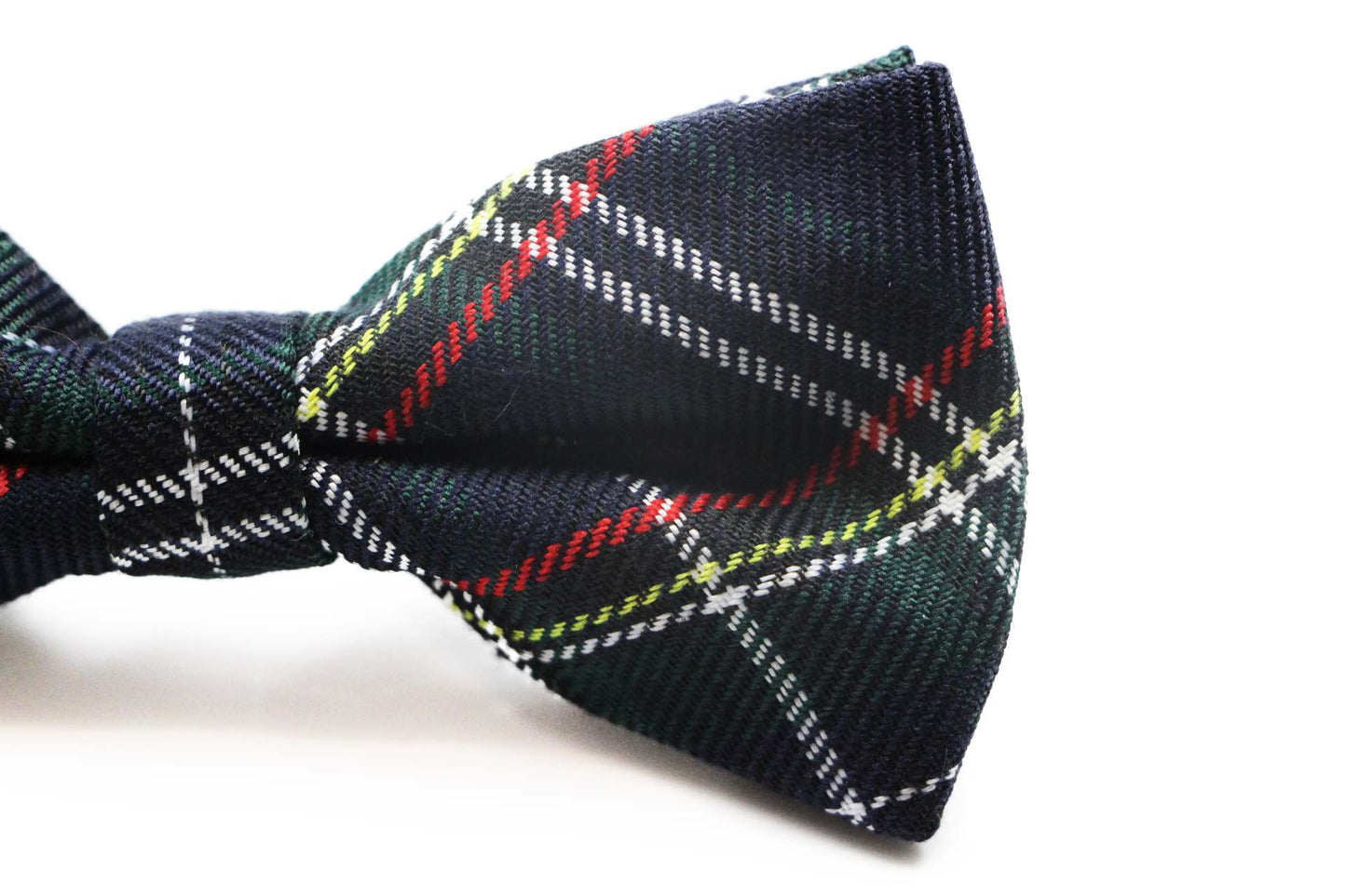 Mens Navy Tarten Plaid Patterned Bow Tie