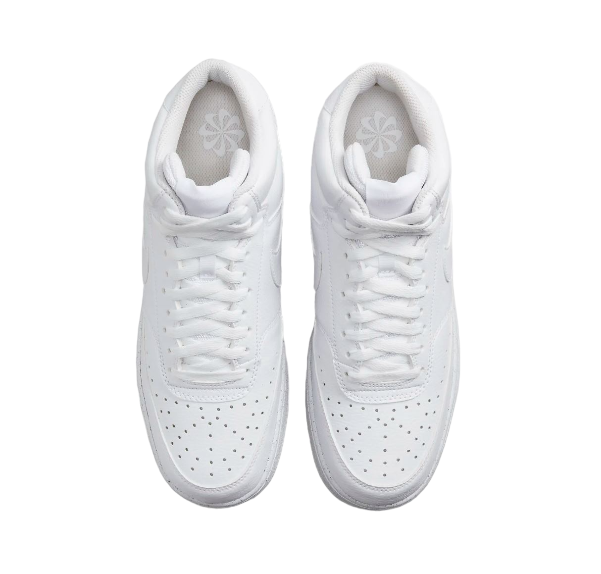 Mens Nike Court Vision Mid Next Nature Triple White Athletic Shoes