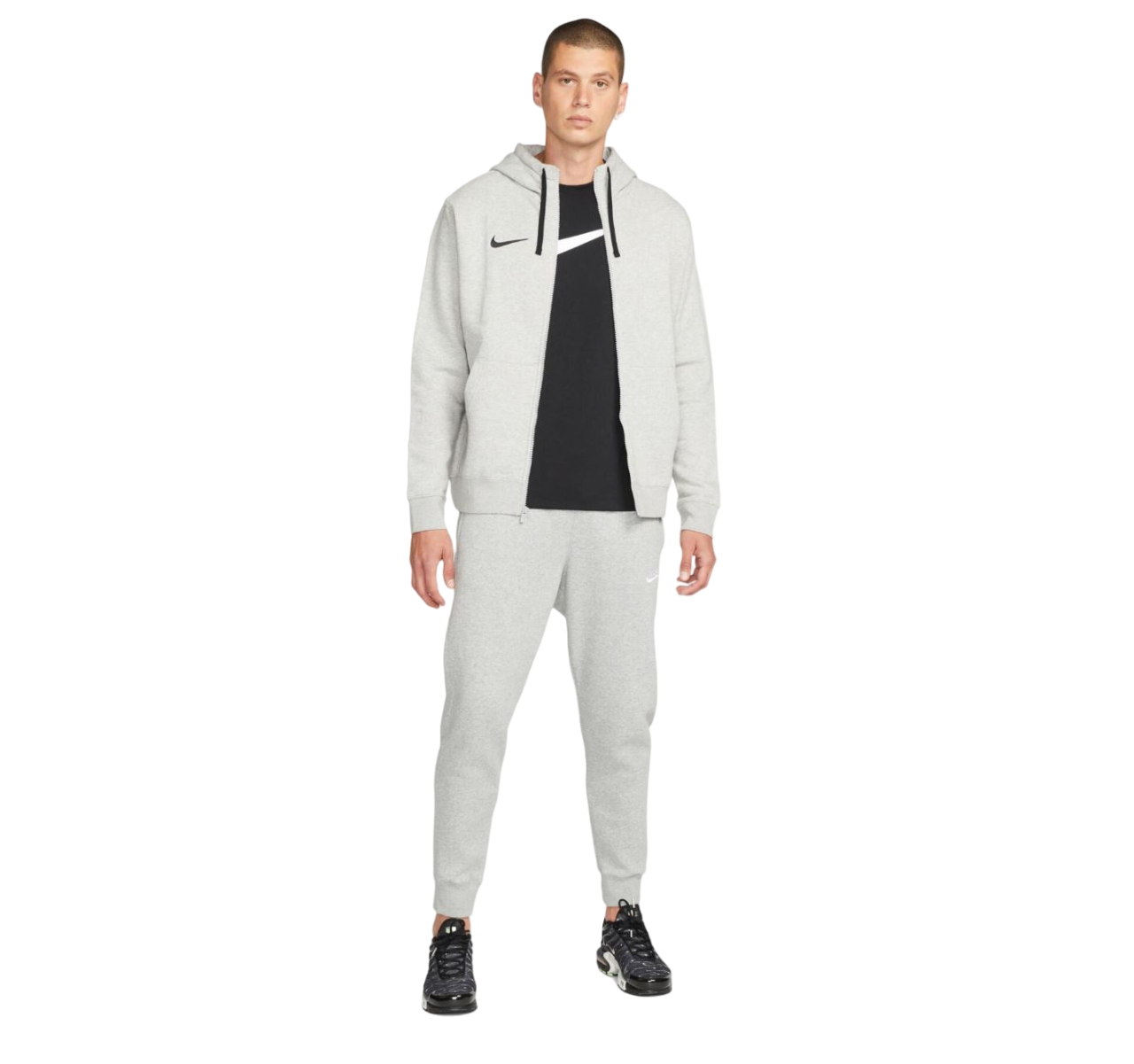 Mens Nike Park 20 Fleece Full Zip Grey Hoodie Athletic Football Jacket