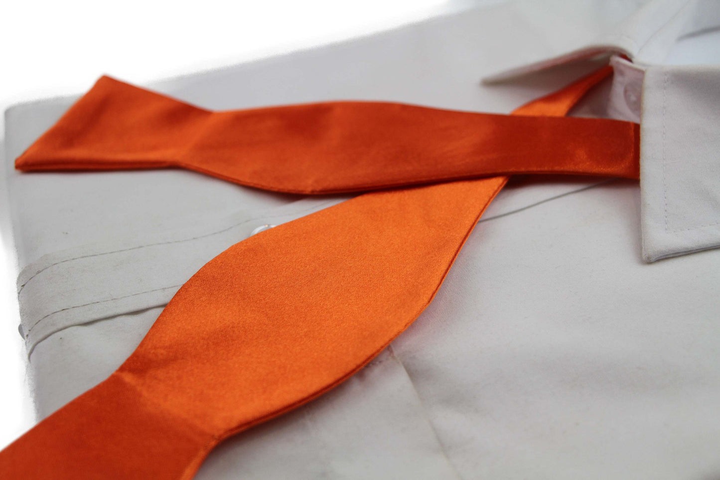 Mens Orange Self Tie Bow Tie