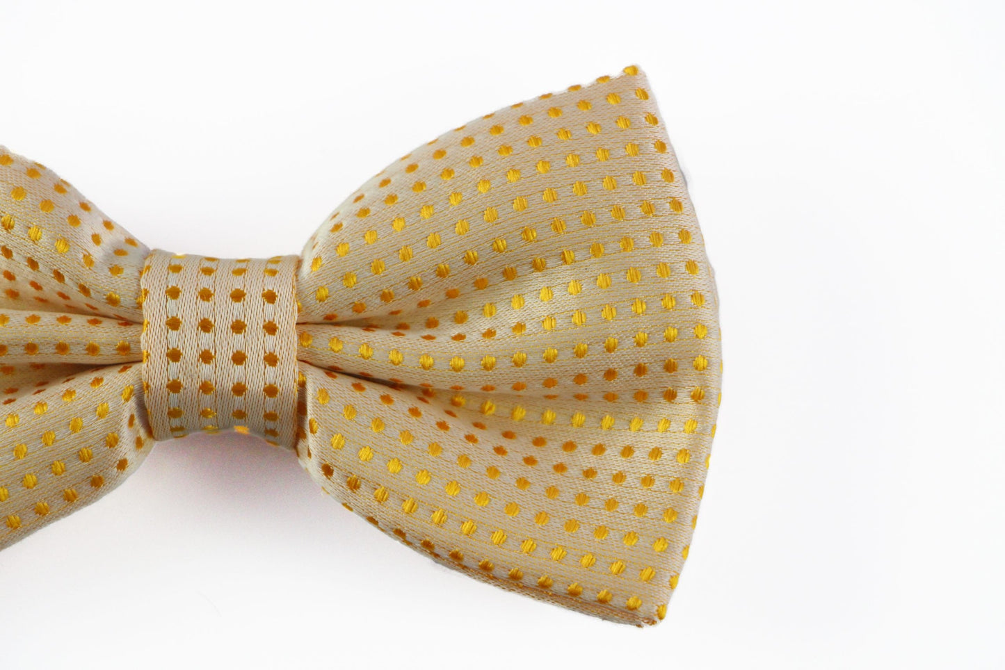 Mens Pale Orange Polka Dot Patterned Bow Tie