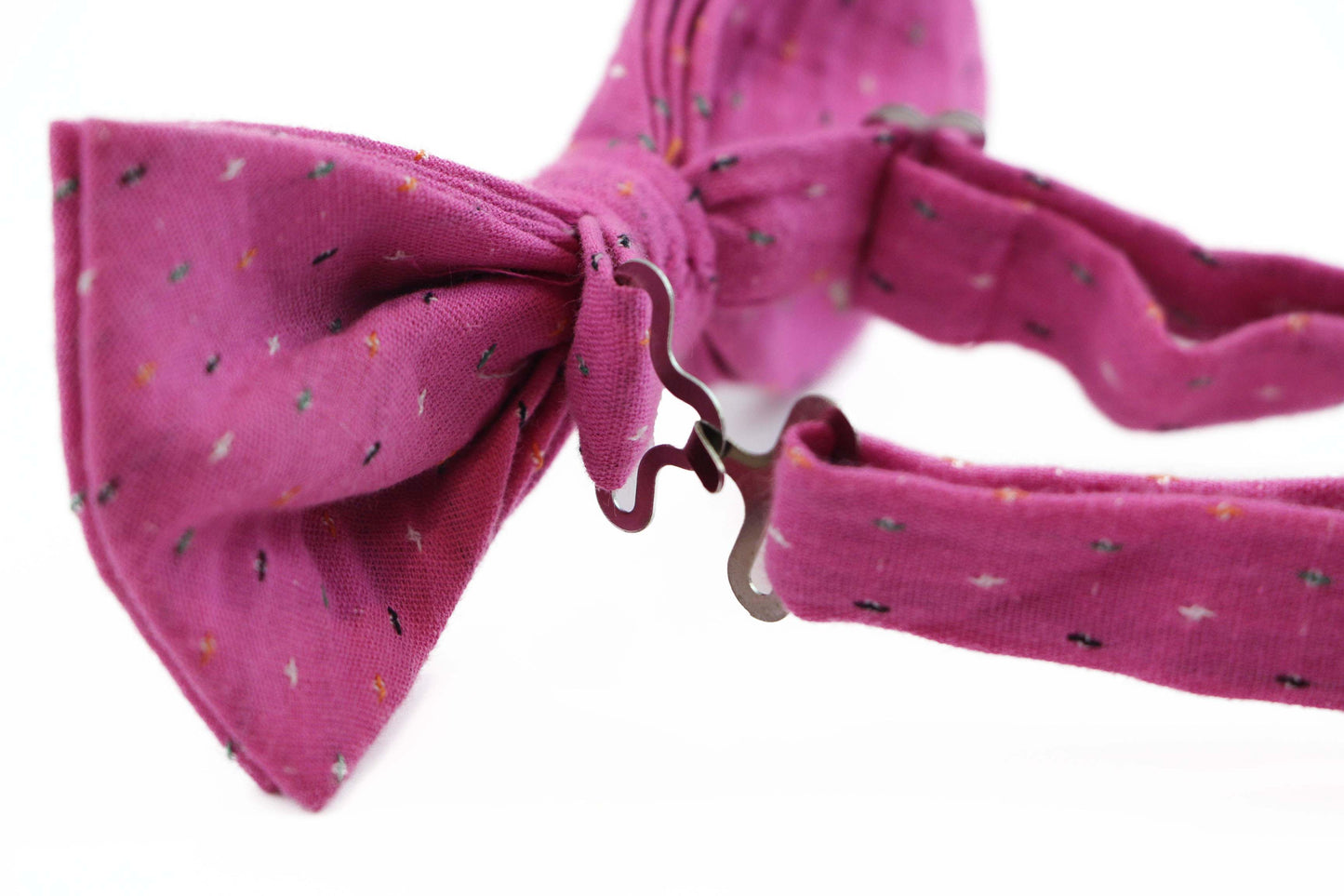 Mens Pink Multicoloured Star Cotton Bow Tie