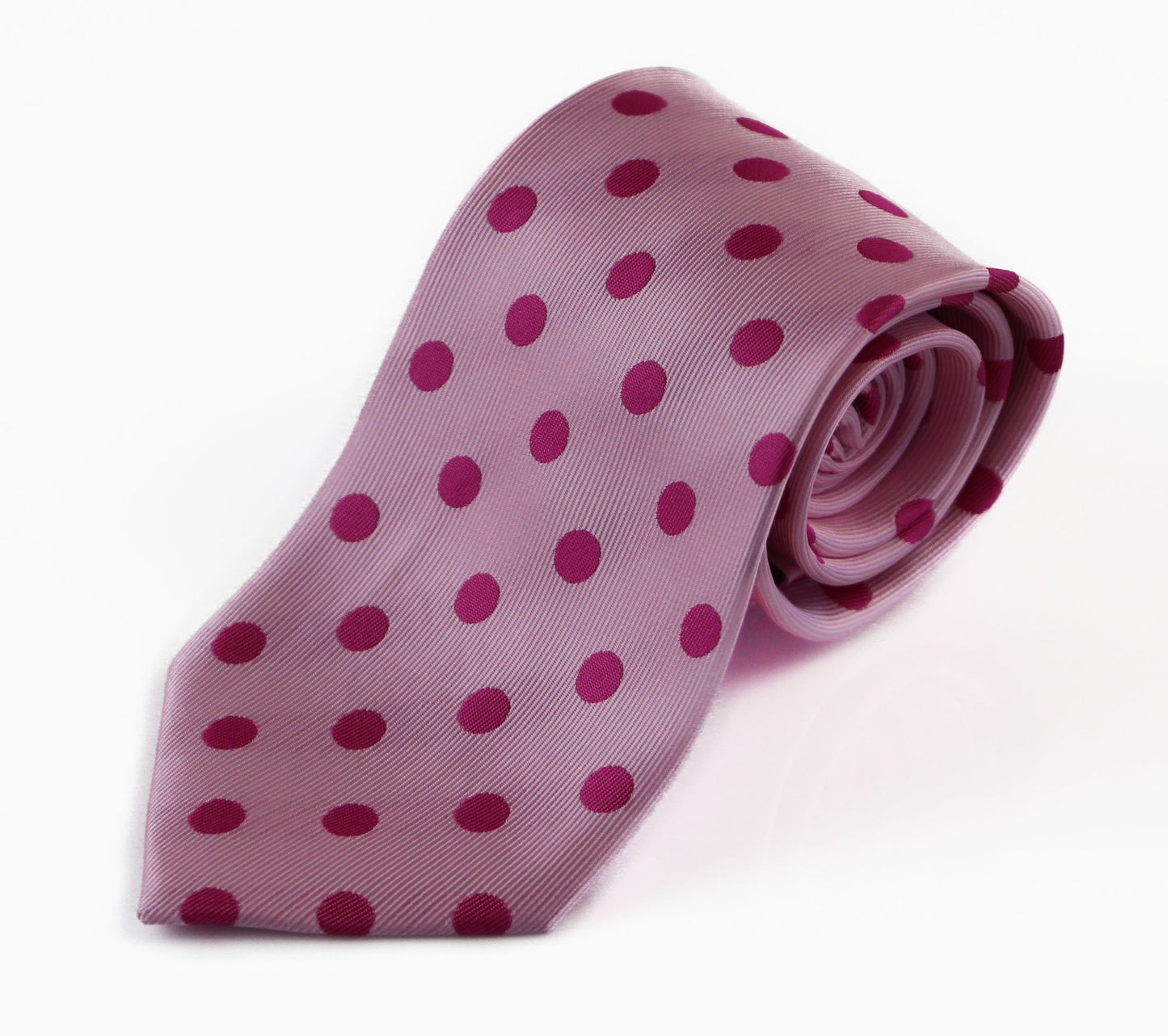 Mens Pink Polka Dot Patterned 8cm Neck Tie