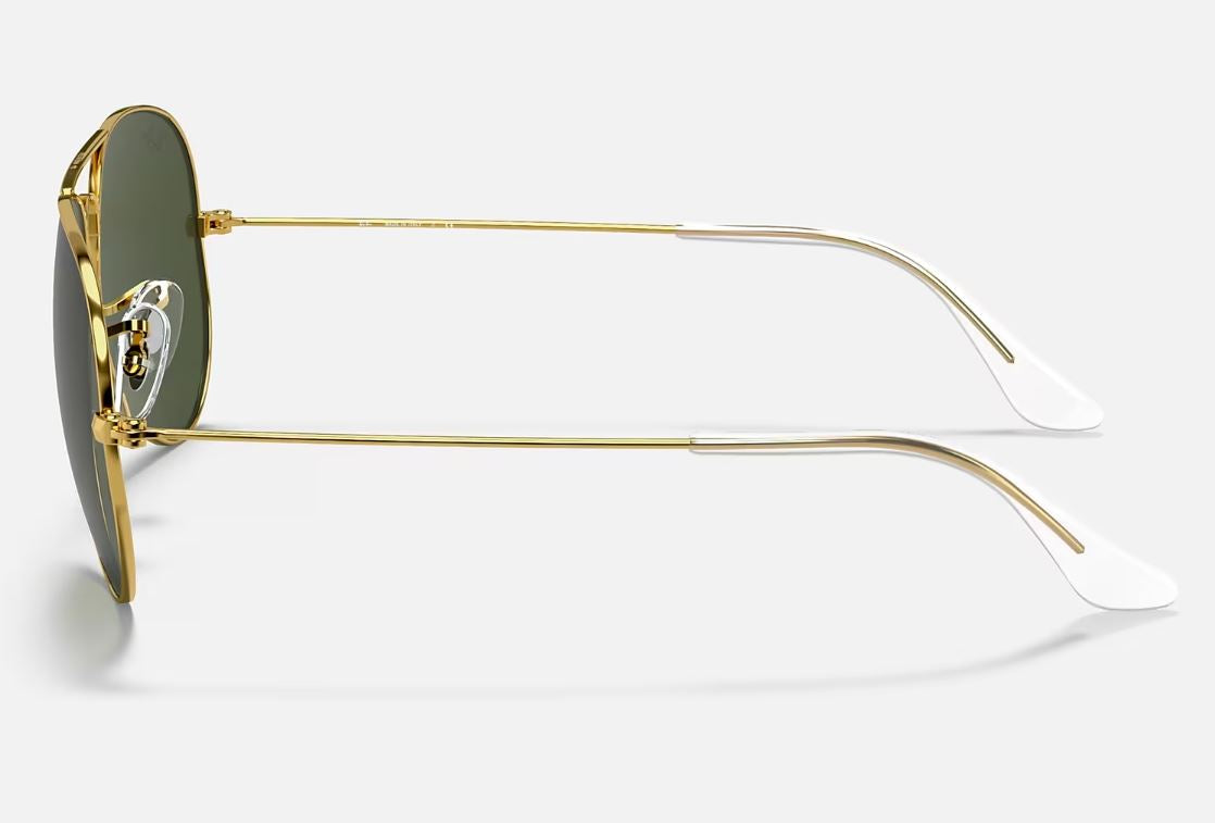 Mens Ray Ban Sunglasses Rb3025 Aviator Classic Polished Gold/ Green Sunnies