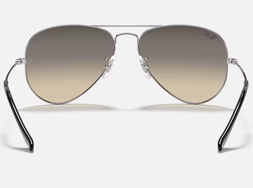 Mens Ray Ban Sunglasses Rb3025 Aviator Gradient Sliver/ Light Grey Sunnies - Xl
