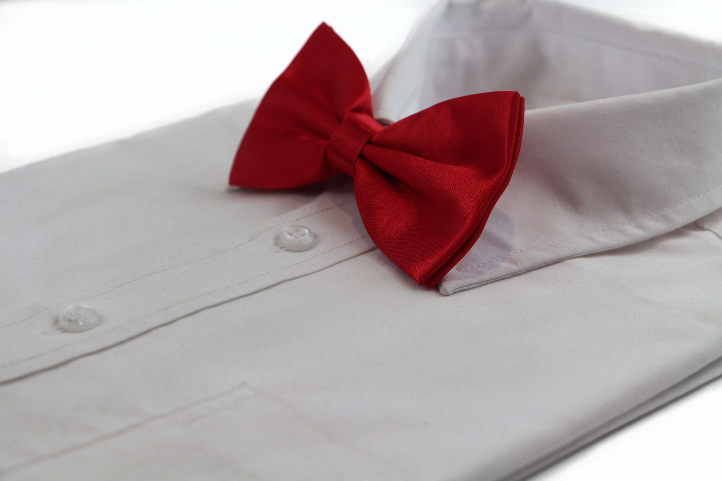 Mens Red Solid Plain Colour Bow Tie