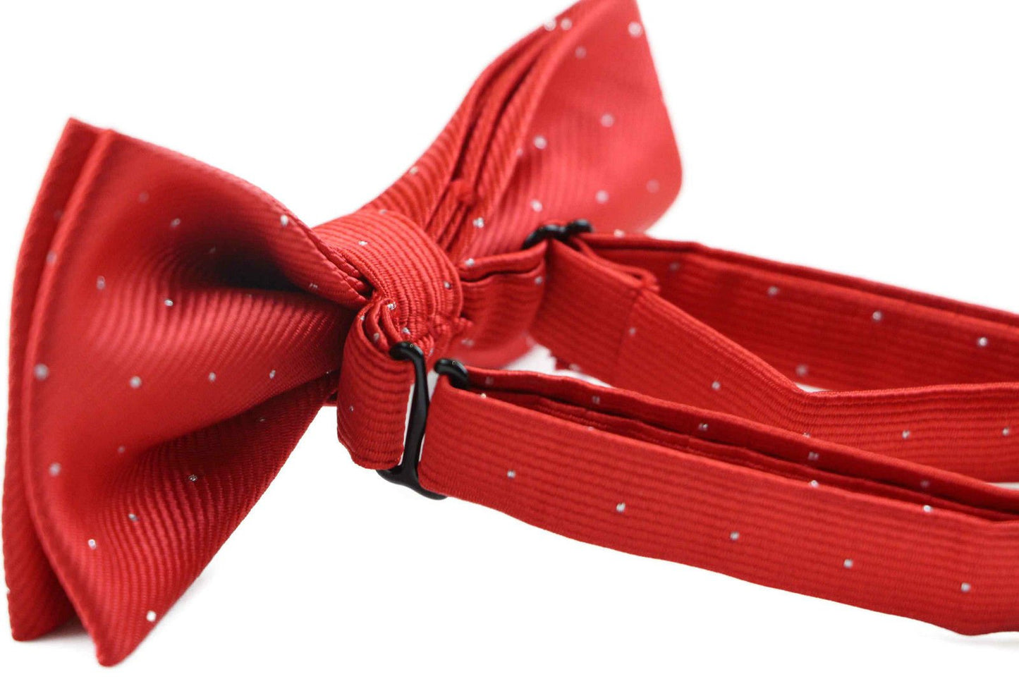 Mens Red With Silver Stars Matching Bow Tie & Pocket Square Set