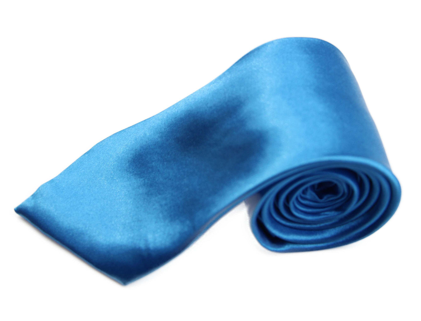 Mens Santorini Blue 8cm Plain Neck Tie
