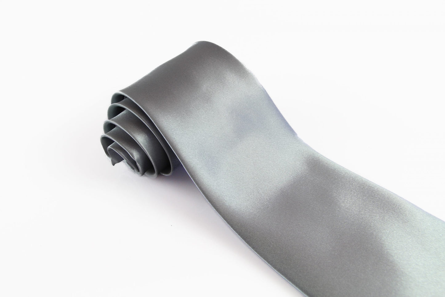 Mens Silver 10cm Plain Neck Tie