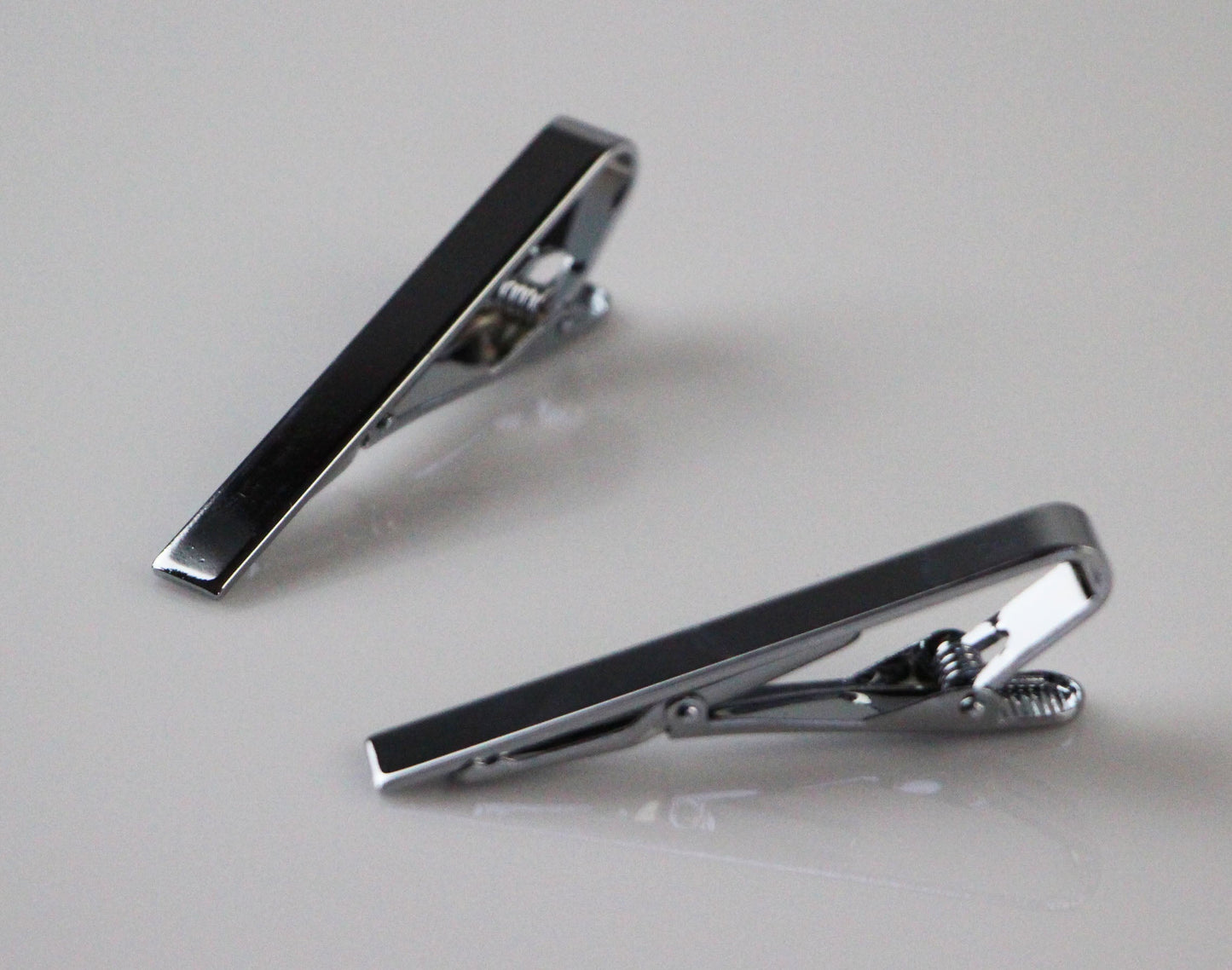 Mens Silver Elegant Plain Tie Clip Clasp
