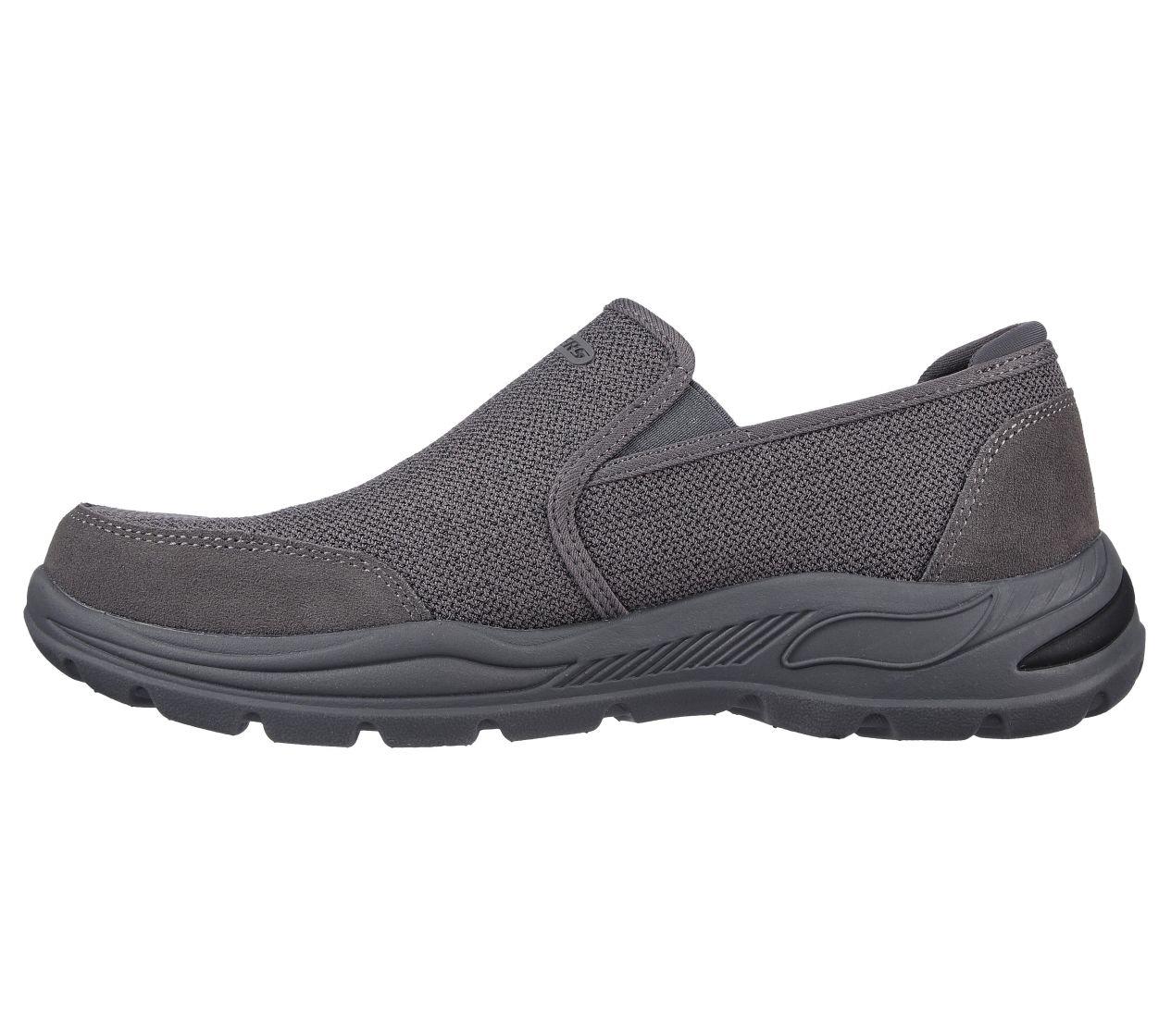 Mens Skechers Arch Fit Motley - Ratel Charcoal Slip On Shoes