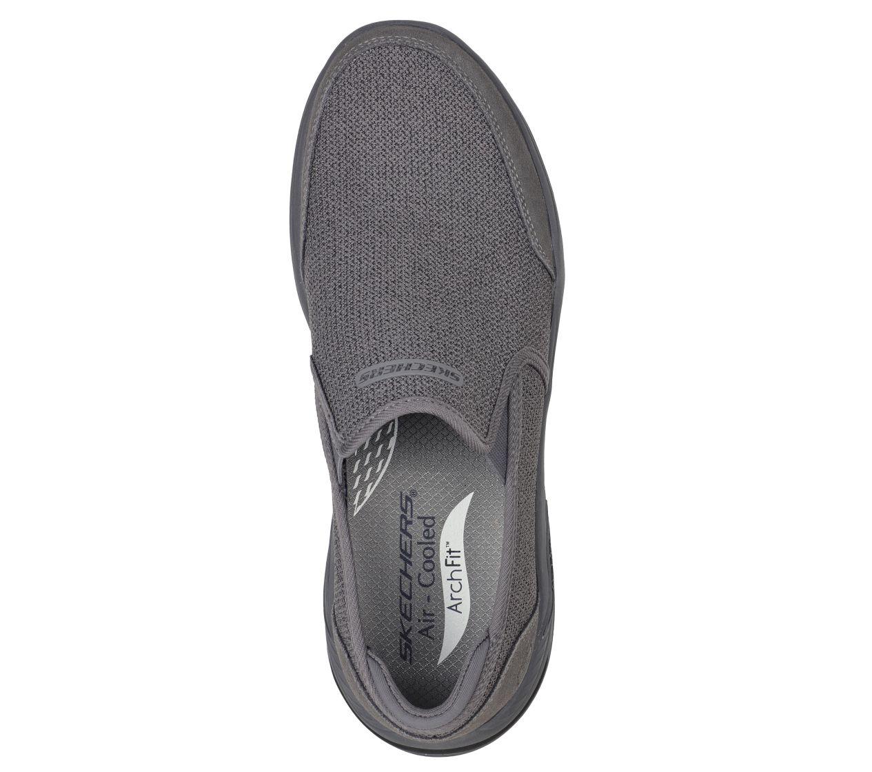 Mens Skechers Arch Fit Motley - Ratel Charcoal Slip On Shoes