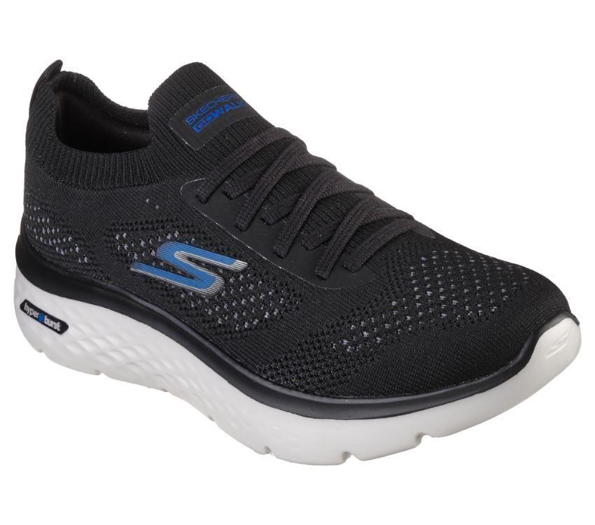Mens Skechers Go Walk Hyper Burst Black/Grey Walking Shoes