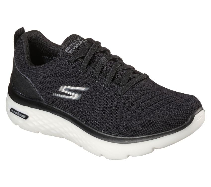 Mens Skechers Go Walk Hyper Burst - Nanocore Black/White Walking Shoes
