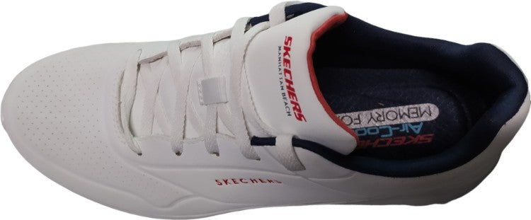 Mens Skechers Ultra Flex 2.0 White/Navy/Red Lace Up Active Shoes