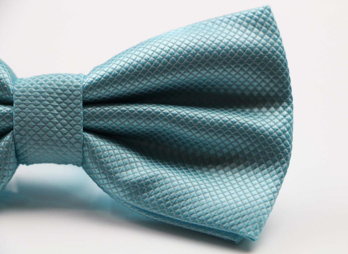 Mens Sky Blue Plain Coloured Checkered Bow Tie