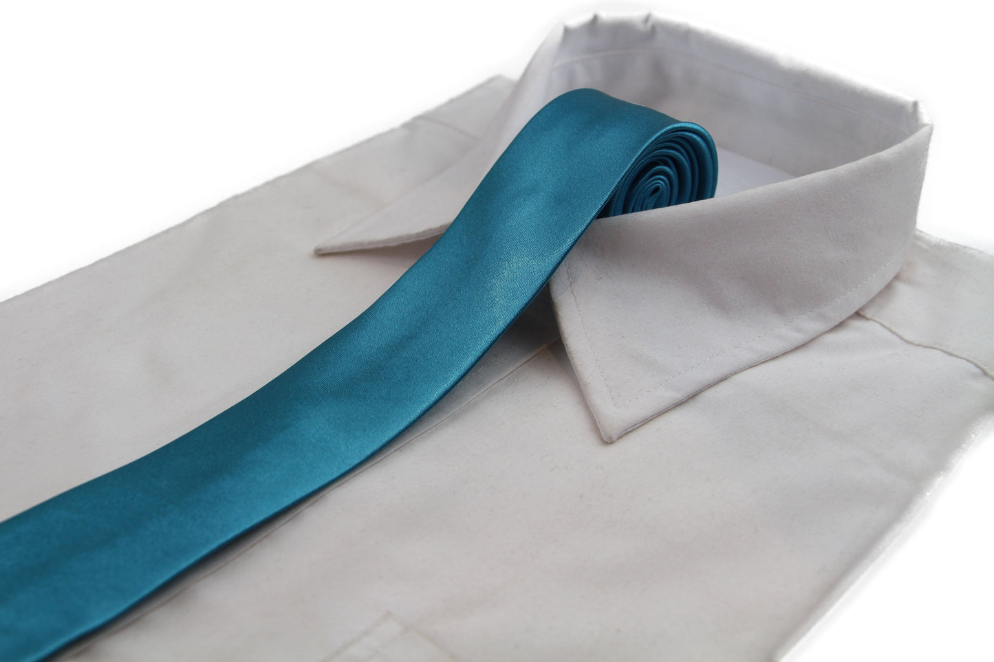 Mens Turquoise 5cm Skinny Plain Neck Tie