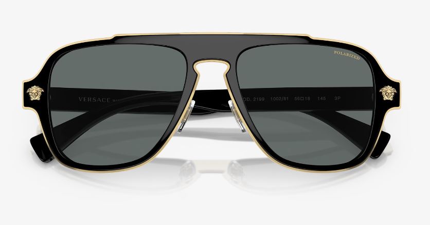 Mens Versace Sunglasses Ve2199 Black/ Dark Grey Polar Sunnies
