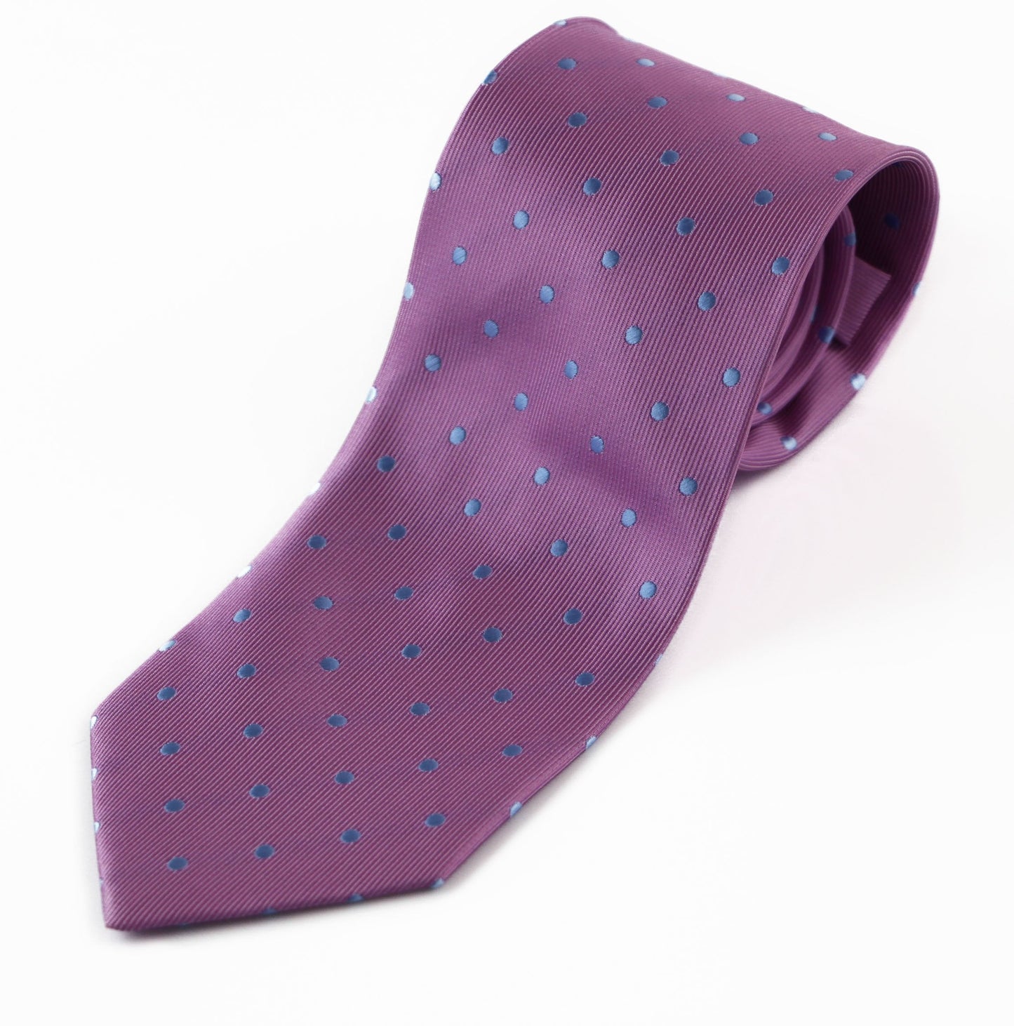 Mens Violet & Baby Blue Mini Polka Dot Patterned 8cm Neck Tie