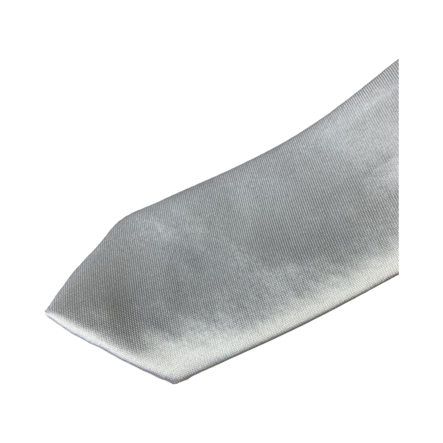 Mens White 5cm Skinny Plain Neck Tie