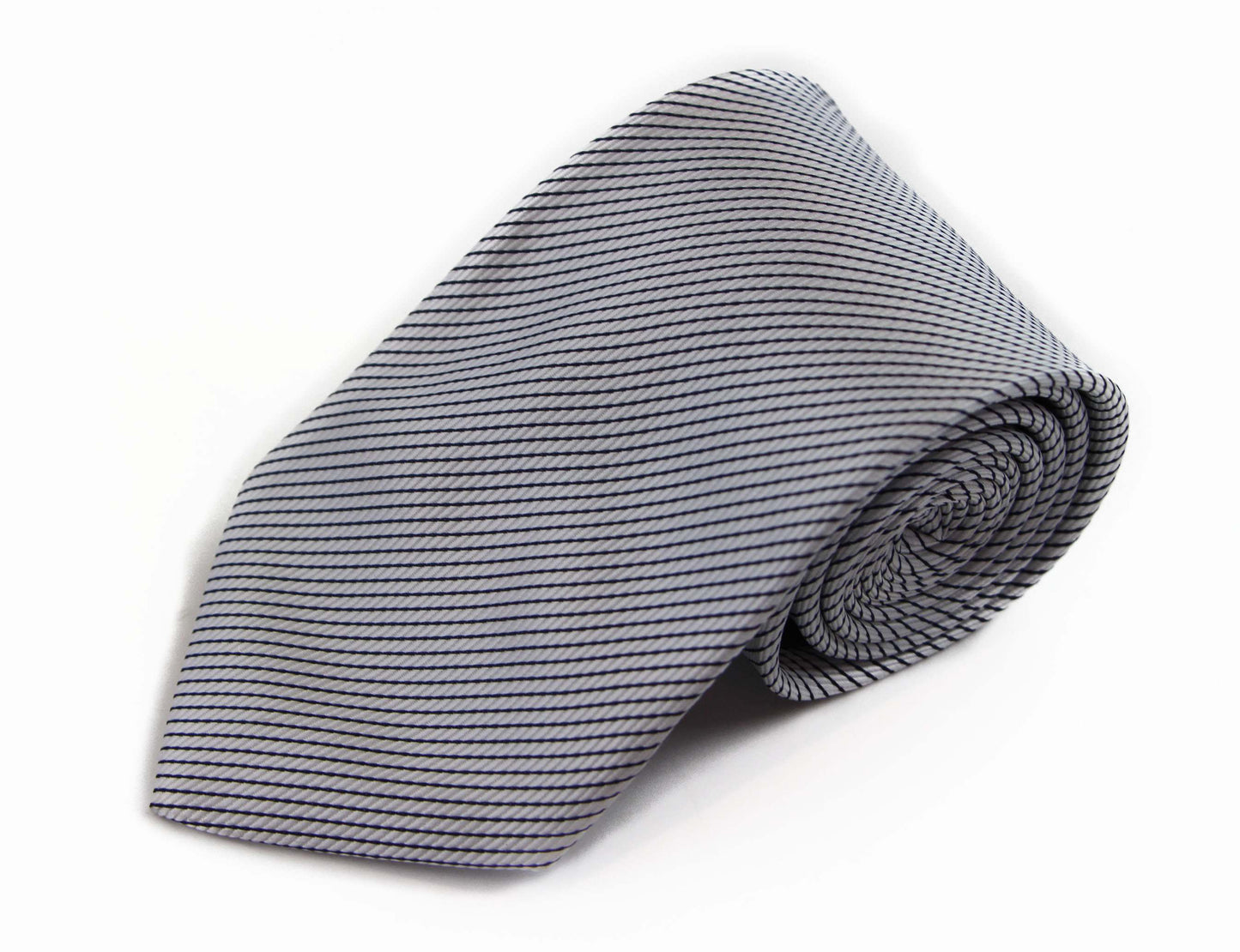 Mens White & Black Mini Stripe 8cm Patterned Neck Tie