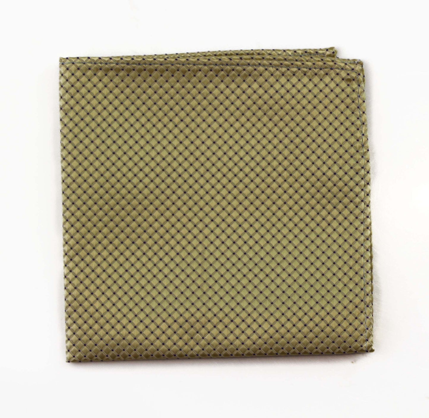 Mens Yellow & Black Checkered Silk Pocket Square