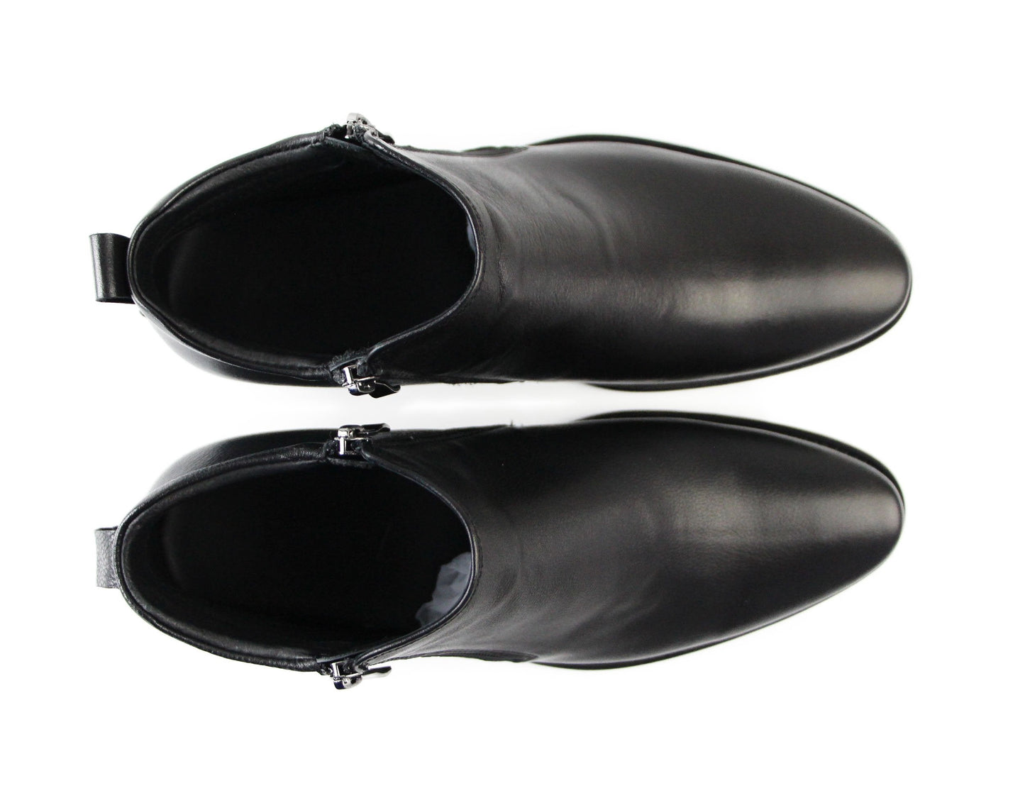 Mens Zasel Jackson Black Leather Zip Boots