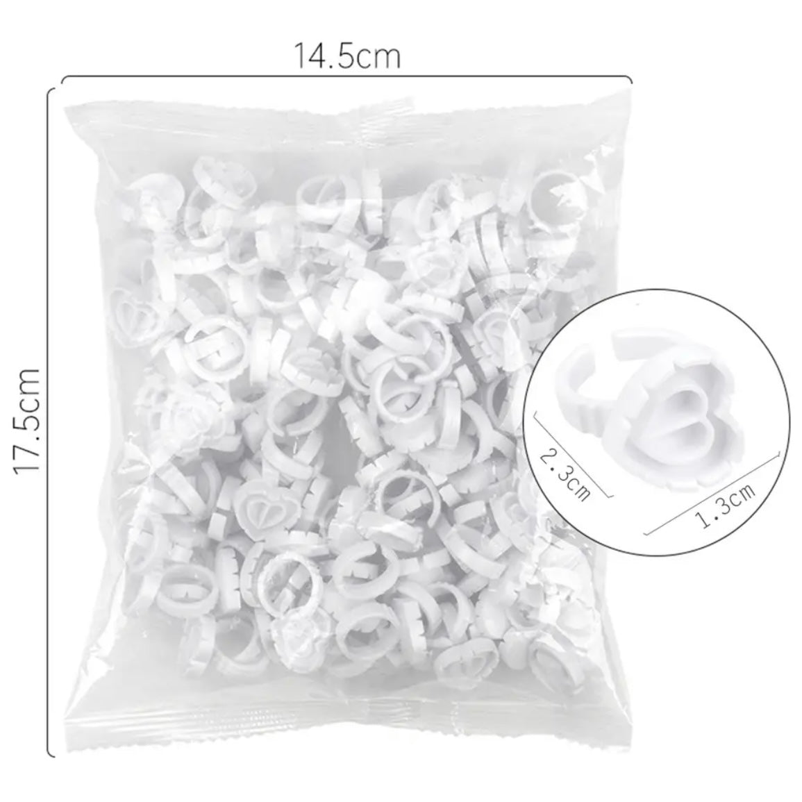 Miosh Eyelash Adhesive Cups 100 PCS - Heart Eye Lash Extensions Glue Holder