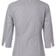 New Ladies Womens 3/4 Sleeve Fine Stripe Shirt Collar Silver Grey Business New