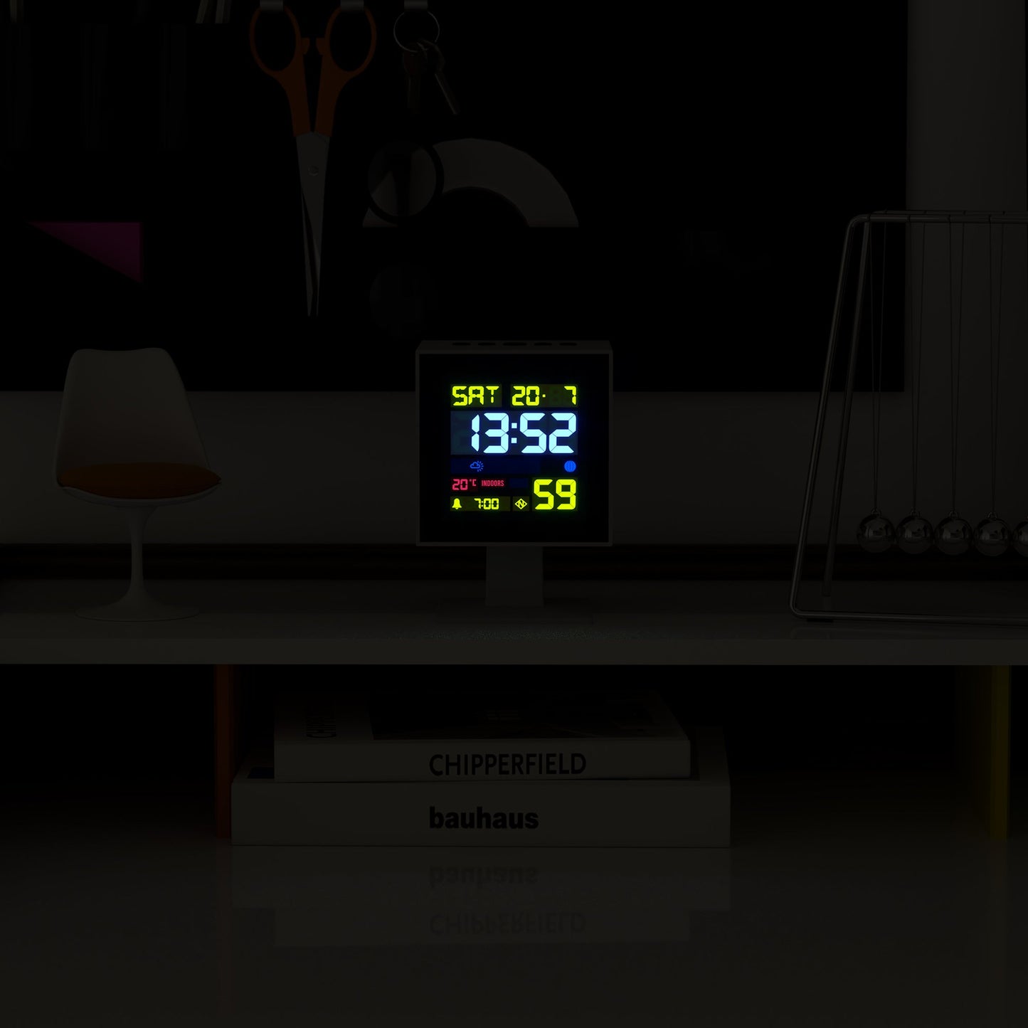 Newgate Monolith Lcd Alarm Clock White