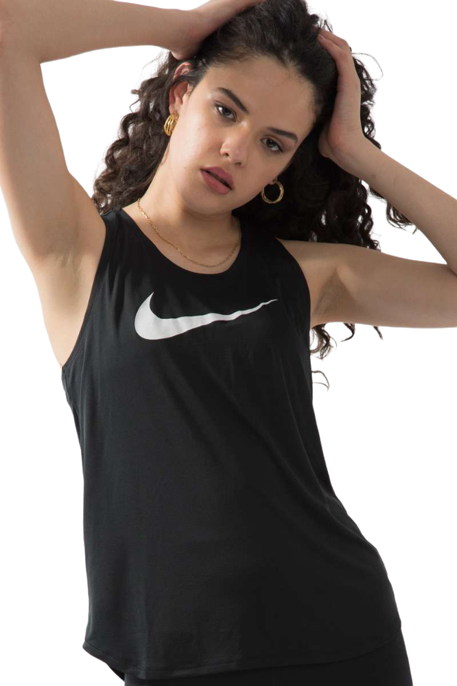 Nike Womens Black/White Swoosh Running Tank Top