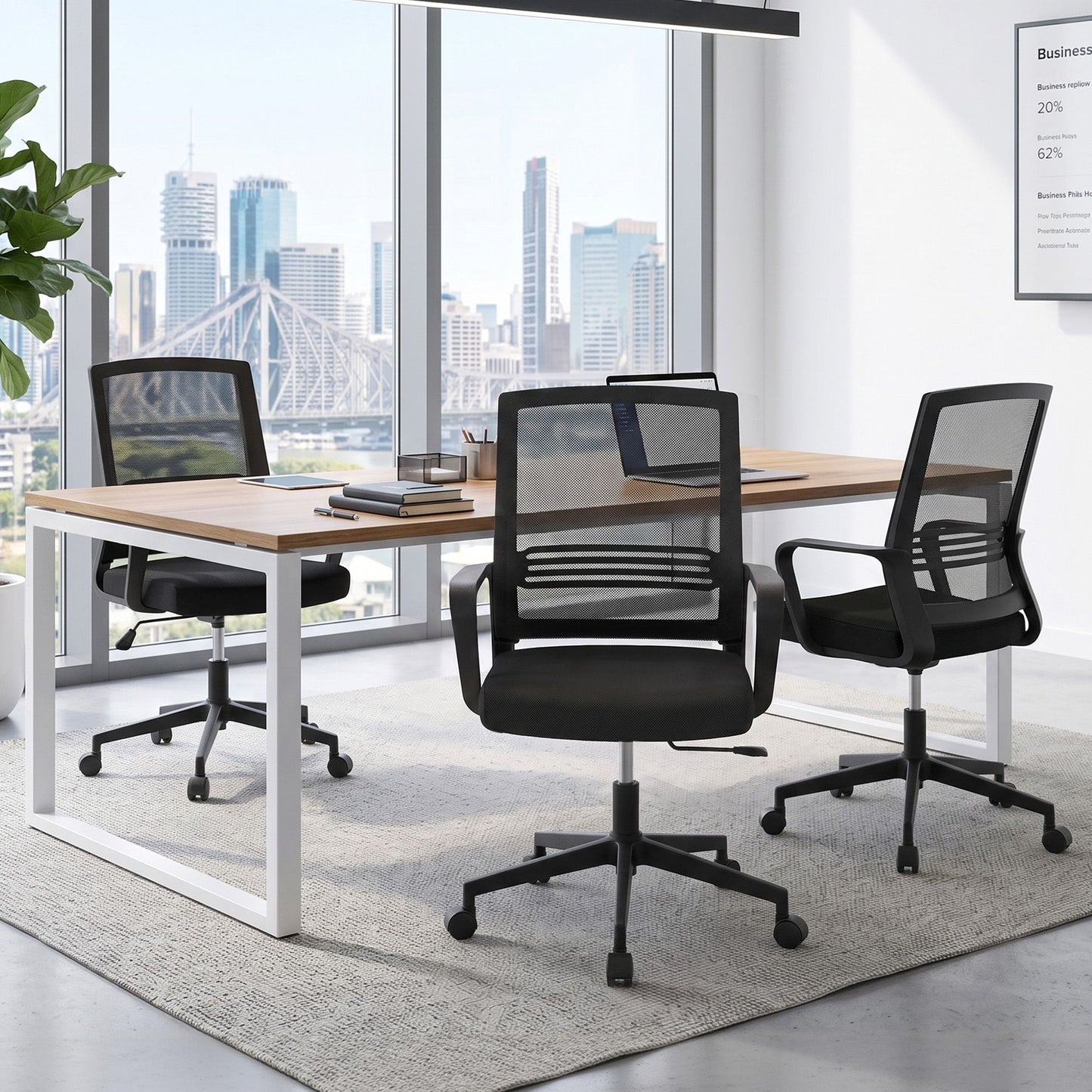 Artiss Mesh Office Chair Mid Back Black