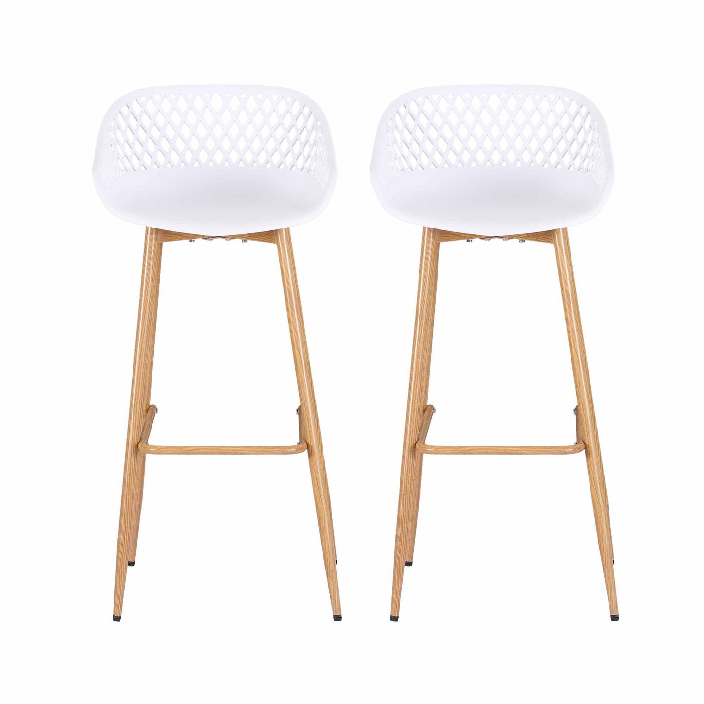 Gardeon 2PC Outdoor Bar Stools Plastic Metal Dining Chair Patio Furniture White