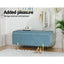 Artiss Storage Ottoman Blanket Box 101cm Velvet Blue
