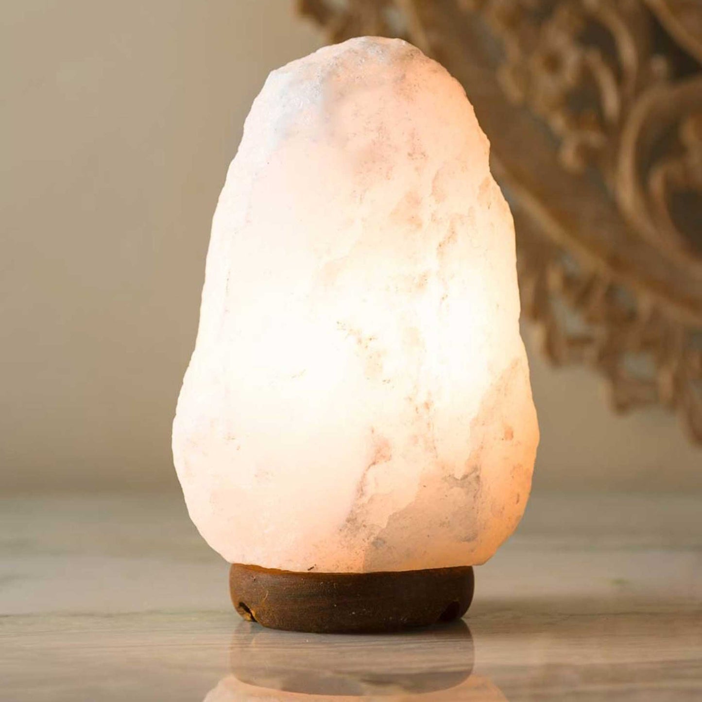 Orku 1-2Kg Himalayan White Salt Lamp - Natural Rock Shape Night Light