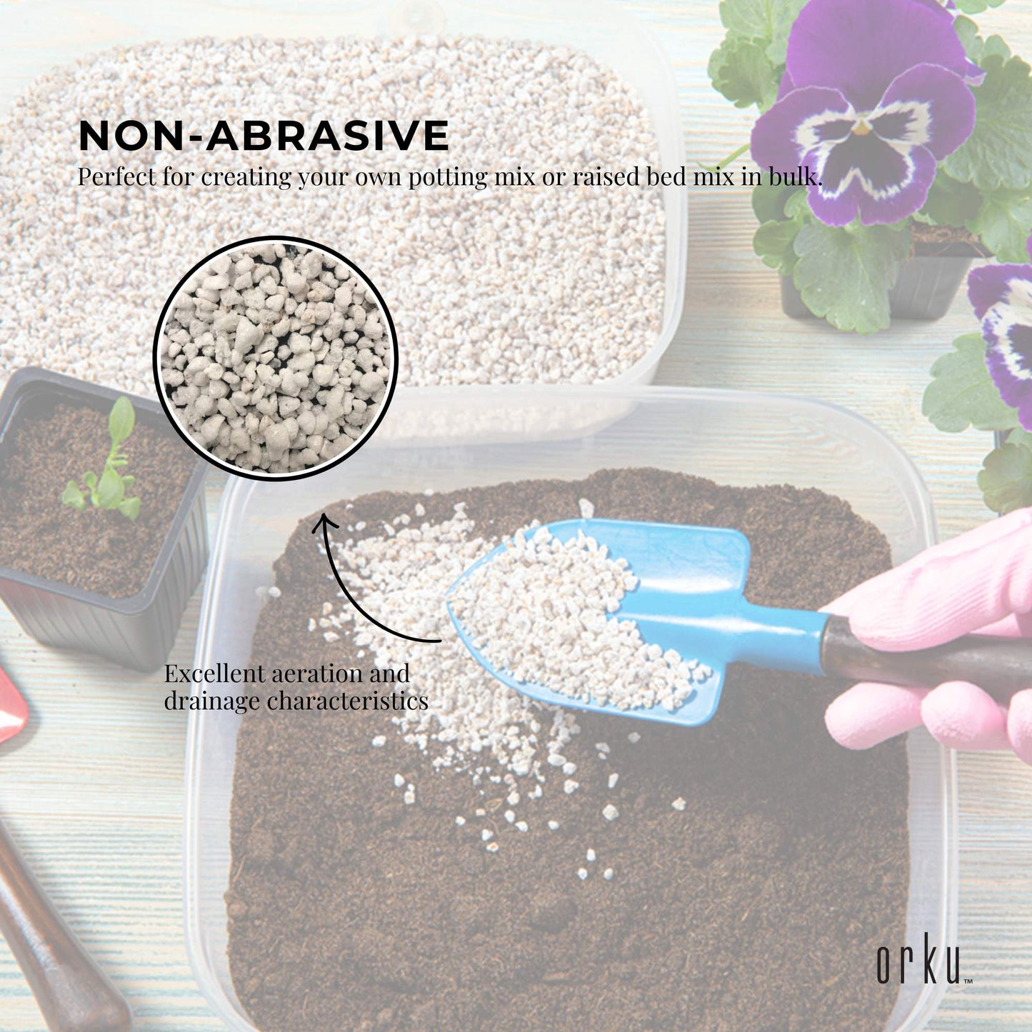 Orku 100L Coarse Perlite Soil Additive - Drainage Aeration Growing Medium Bulk