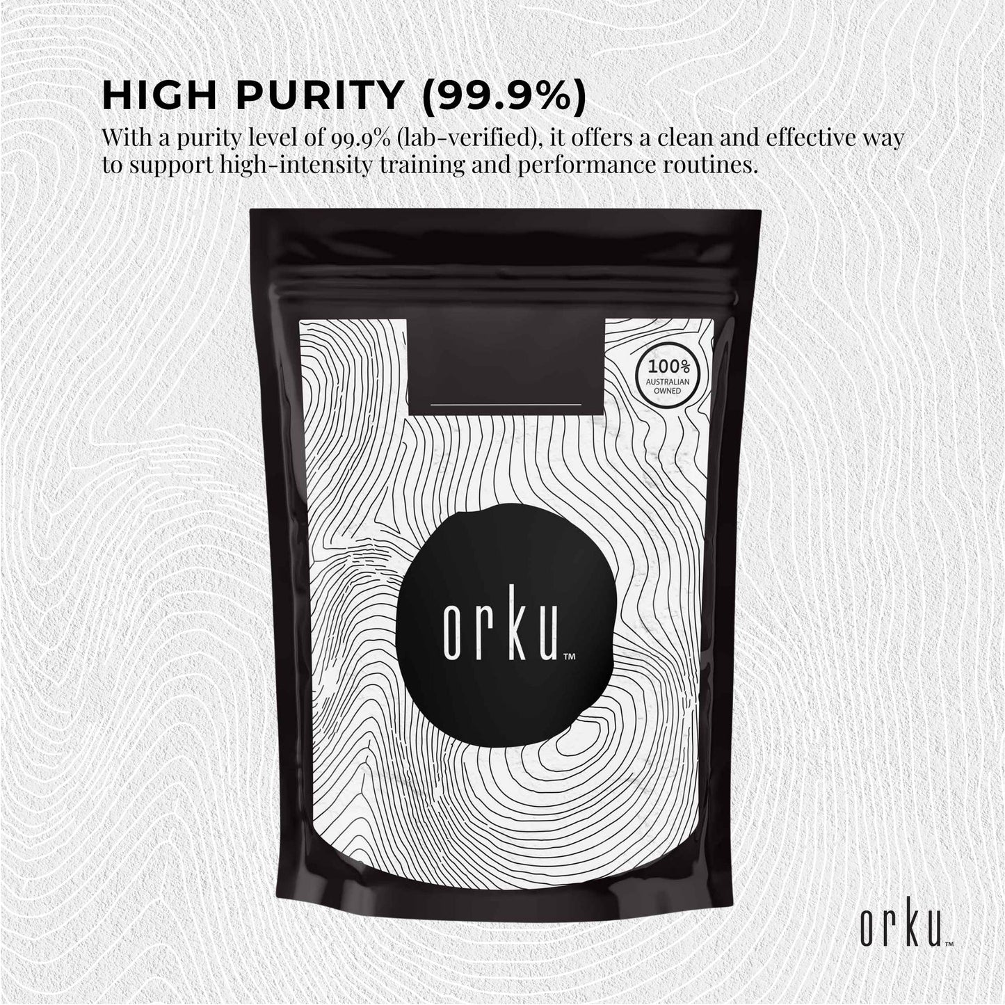 Orku 100g Creatine Monohydrate Powder 200 Mesh Micronised 99.9% Pure