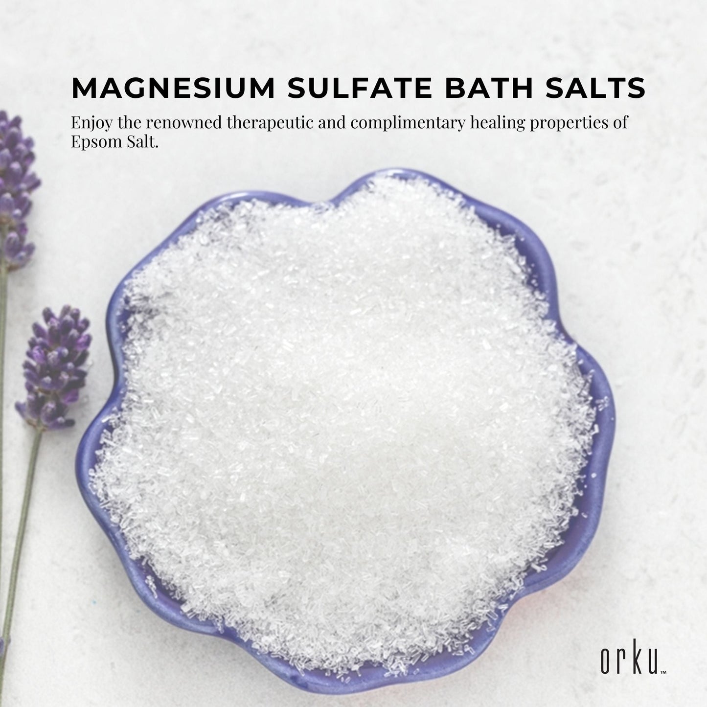 Orku 100g Epsom Salt - Magnesium Sulphate Bath Salts For Skin Body Sulfate