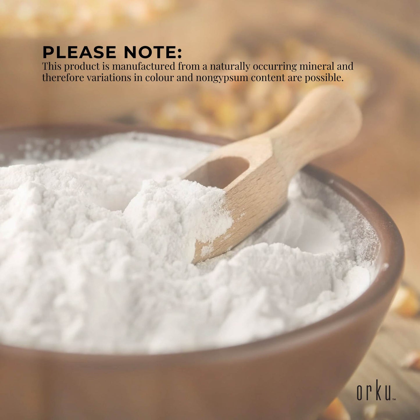 Orku 100g Fine Calcium Sulphate Gypsum Powder - Dihydrate Food Grade FCC E516