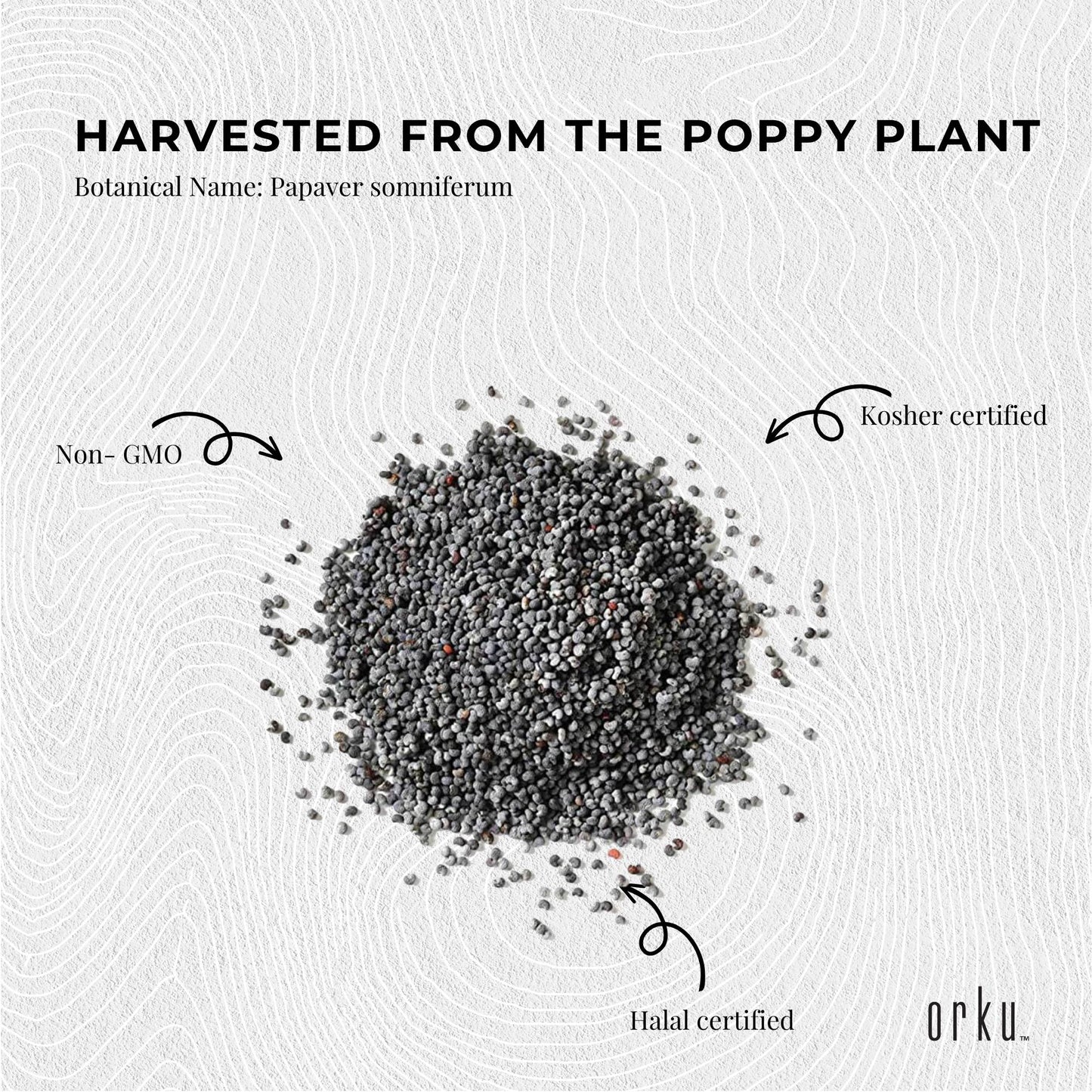 Orku 100g Poppy Seeds Unwashed Papaver Somniferum For Baking and Decorating