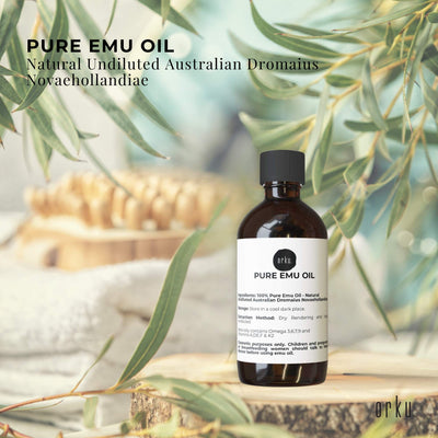 Orku 100ml Pure Emu Oil - Natural Undiluted Australian Dromaius Novaehollandiae