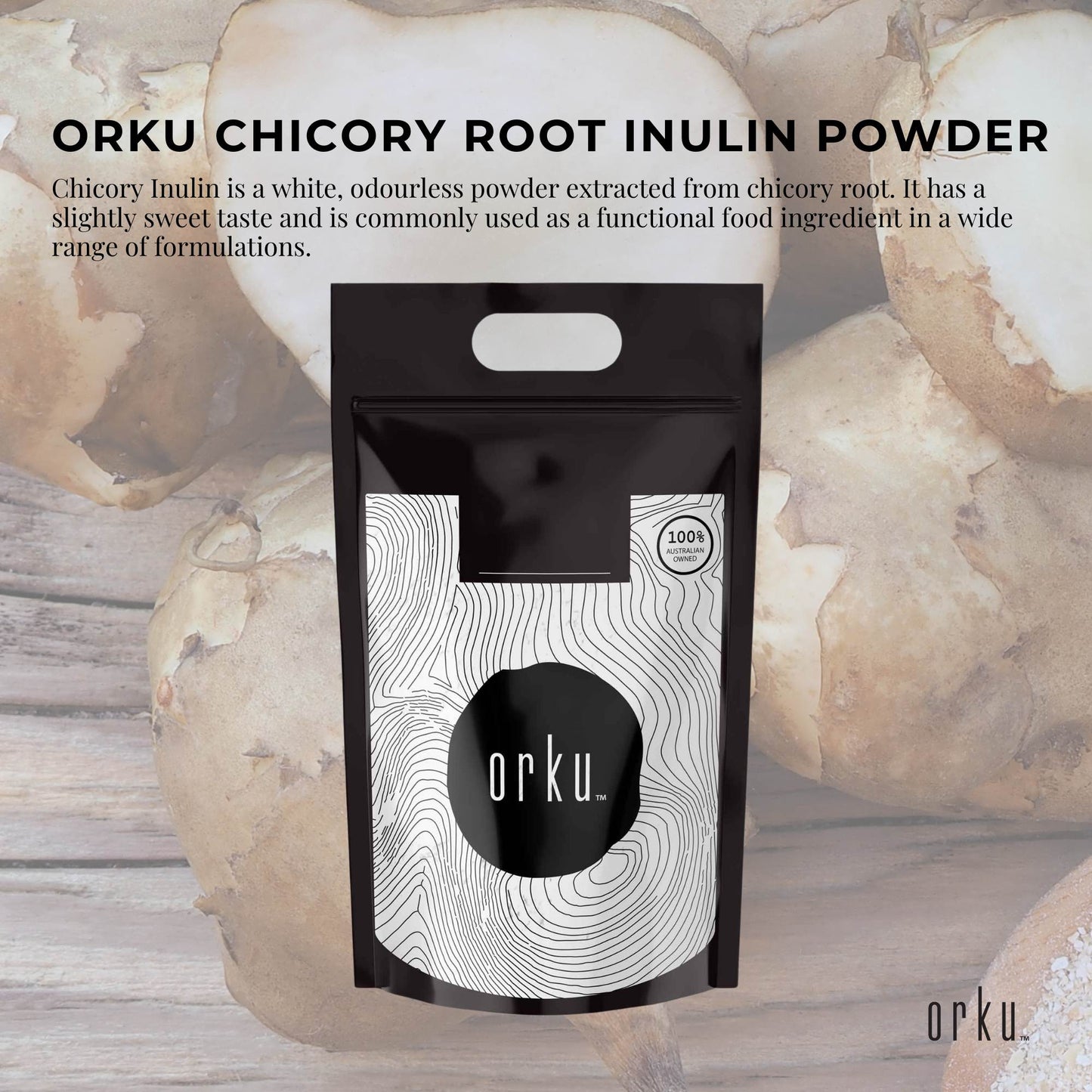 Orku 10Kg Chicory Root Inulin Powder - Unflavoured Food Ingredient