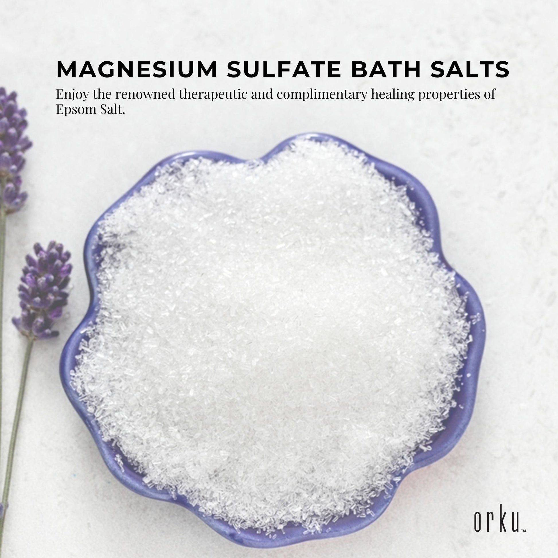 Orku 10Kg Epsom Salt - Magnesium Sulphate Bath Salts For Skin Body Sulfate