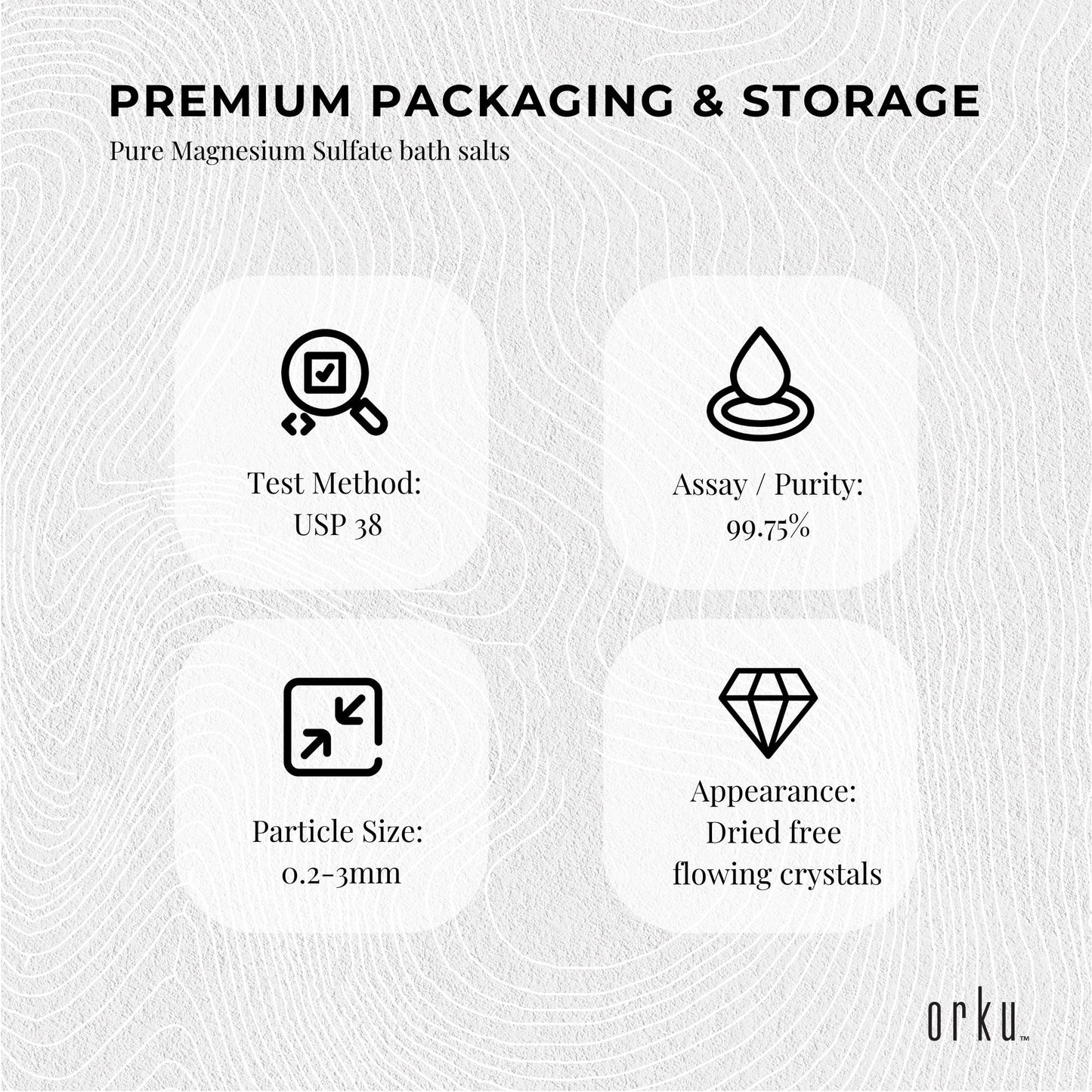 Orku 10Kg Epsom Salt - USP Grade Magnesium Sulfate Body Bath Salts