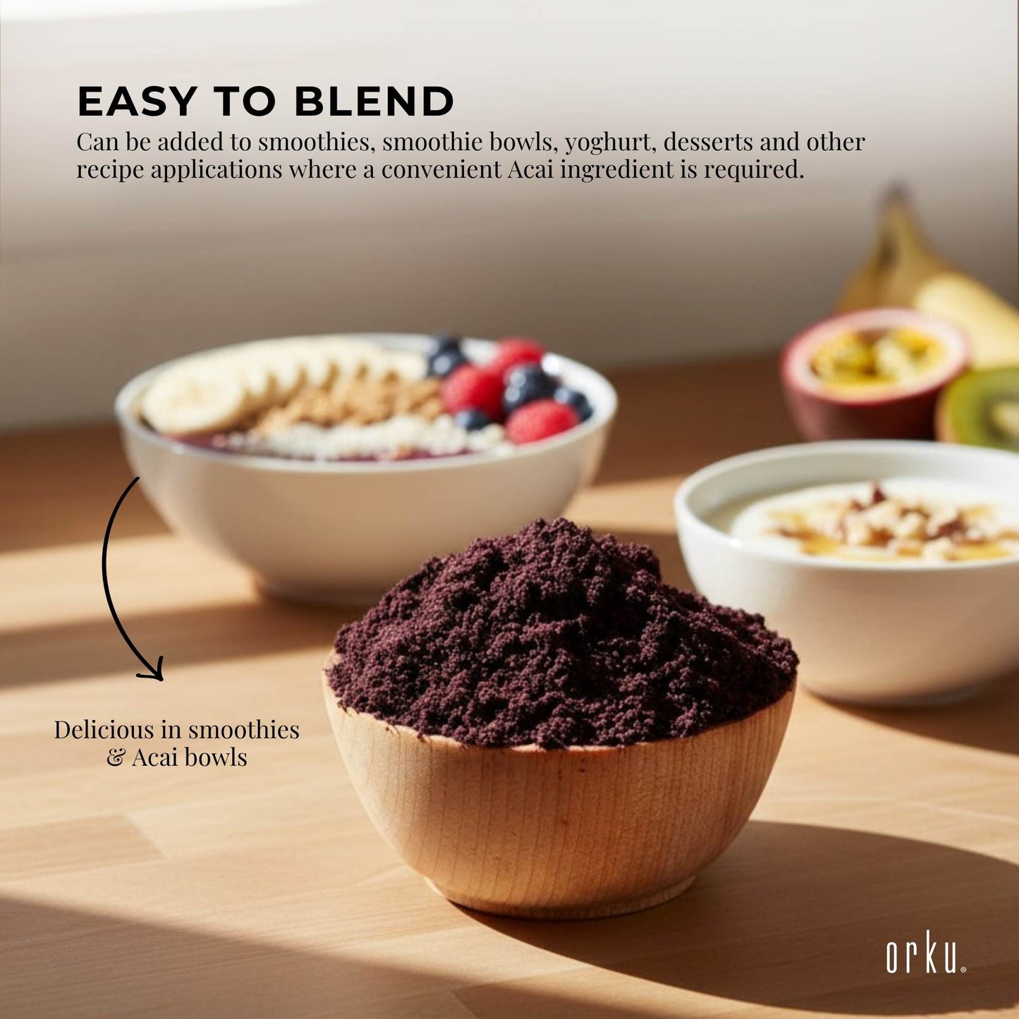 Orku 10Kg Organic Acai Powder Brazilian Berry Smoothie Bowl Ingredient