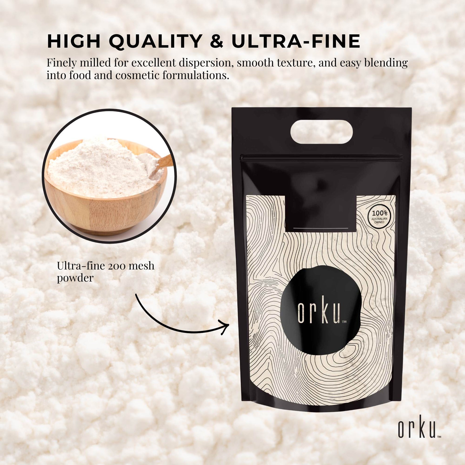 Orku 20kg Xanthan Gum Thickener Pure Fine Powder 200 Mesh FCC E415 Food Additive